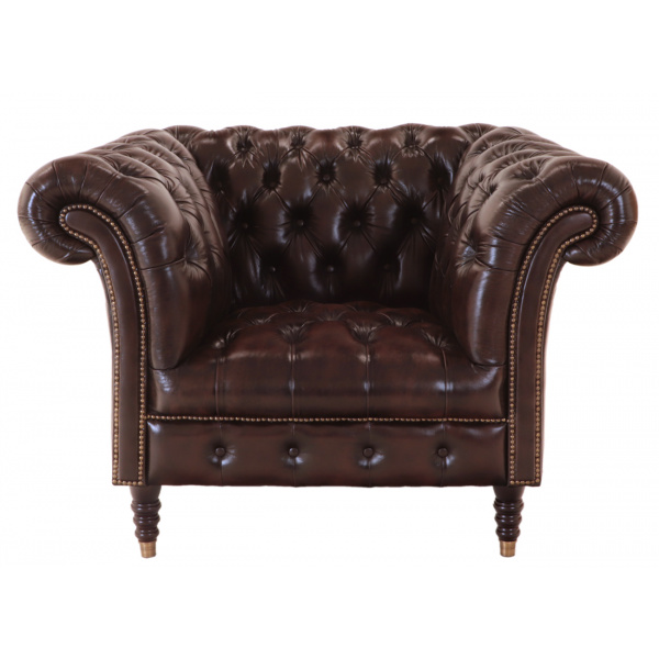 Pohovka jednomiestna Chesterfield Bath z pravej hovädzej kože