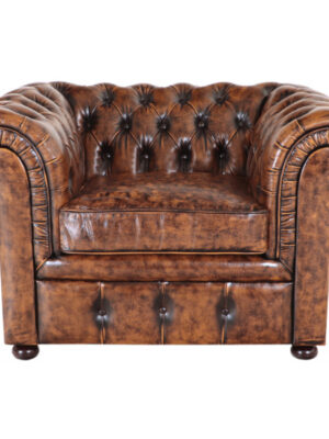 Pohovka jednomiestna Chesterfield Comfort z pravej hovädzej kože