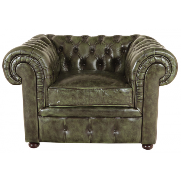 Pohovka jednomiestna Chesterfield Comfort z pravej hovädzej kože