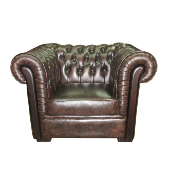 Pohovka jednomiestna Chesterfield Tiffy z pravej hovädzej kože