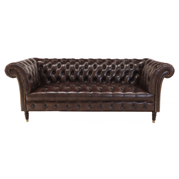 Pohovka trojmiestna Chesterfield Bath z pravej hovädzej kože