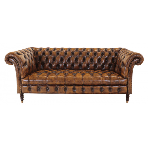 Pohovka trojmiestna Chesterfield Bath z pravej hovädzej kože