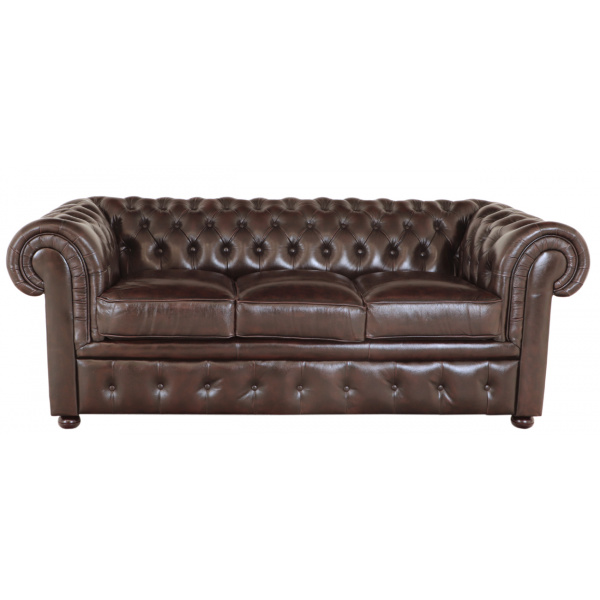 Pohovka trojmiestna Chesterfield Comfort z pravej hovädzej kože Pohovka trojmiestna Chesterfield Comfort z pravej hovädzej kože