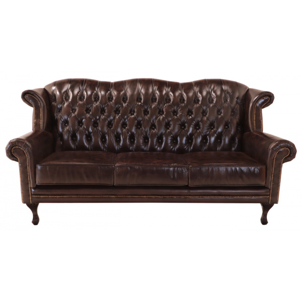 Pohovka trojmiestna Chesterfield Crown z pravej hovädzej kože Pohovka trojmiestna Chesterfield Crown z pravej hovädzej kože
