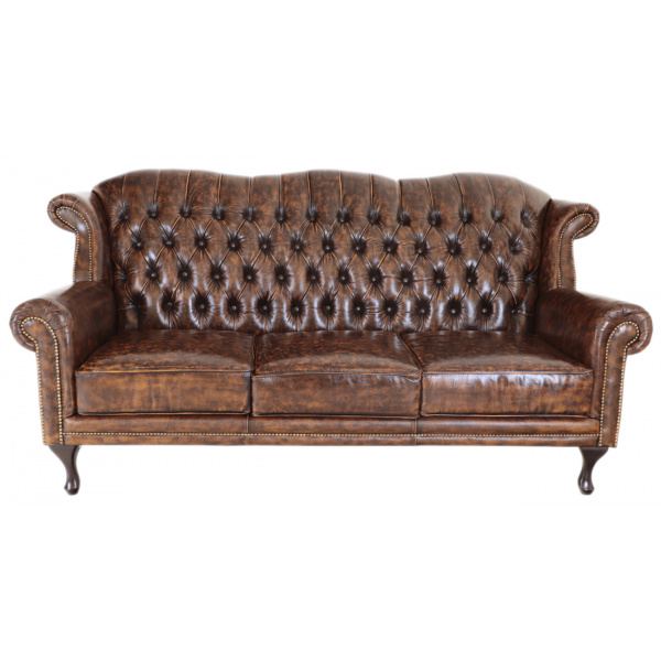 Pohovka trojmiestna Chesterfield Crown z pravej hovädzej kože Pohovka trojmiestna Chesterfield Crown z pravej hovädzej kože