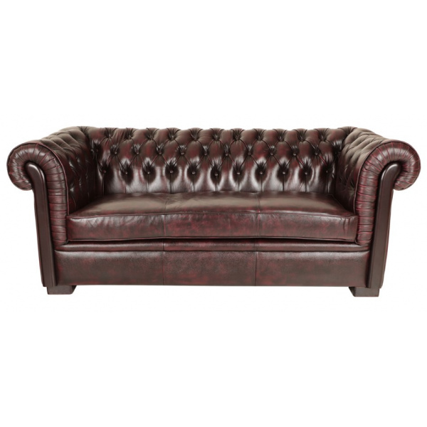 Pohovka trojmiestna Chesterfield Tiffy z pravej hovädzej kože Pohovka trojmiestna Chesterfield Tiffy z pravej hovädzej kože