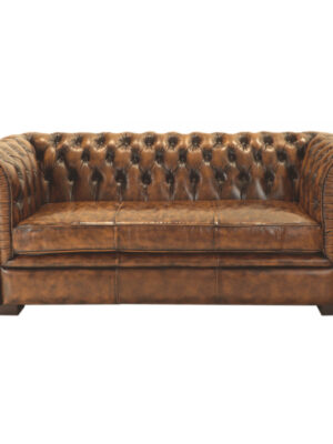 Pohovka trojmiestna Chesterfield Tiffy z pravej hovädzej kože