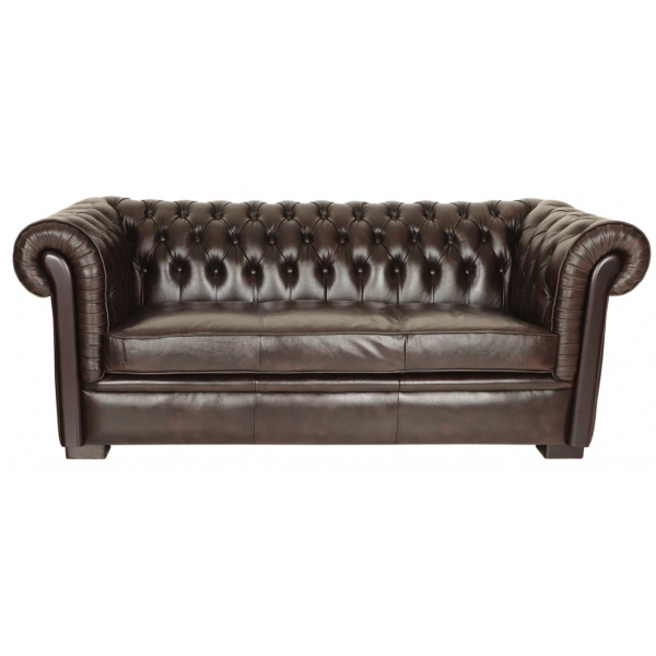 Pohovka trojmiestna Chesterfield Tiffy z pravej hovädzej kože