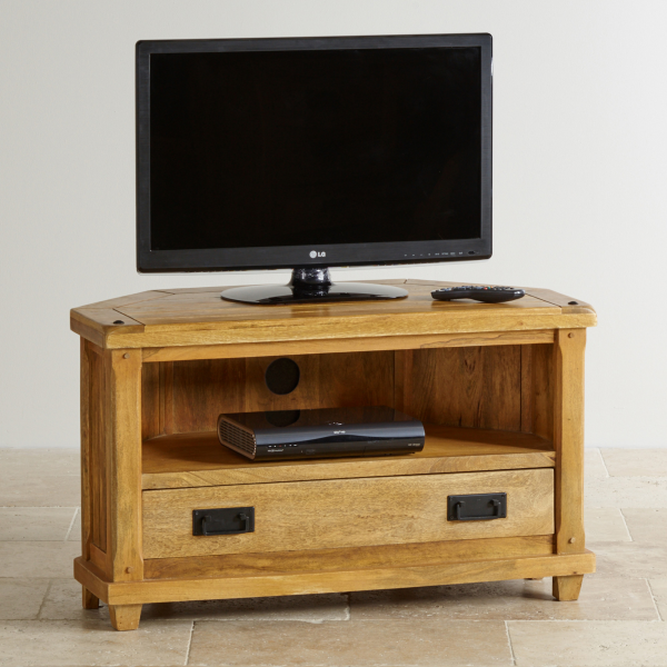 TV stolík rohový Devi 110x60x50 indický masív mango