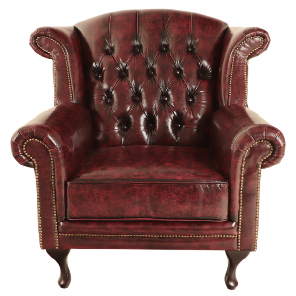 Pohovka jednomiestna Chesterfield Crown z pravej hovädzej kože