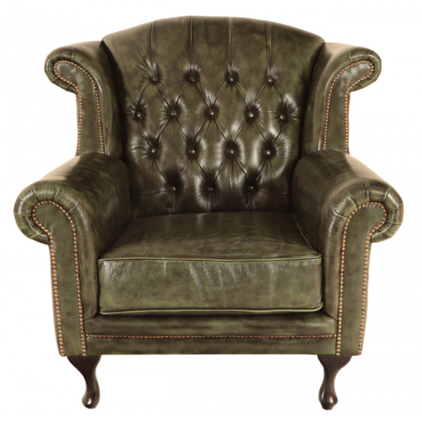 Pohovka jednomiestna Chesterfield Crown z pravej hovädzej kože