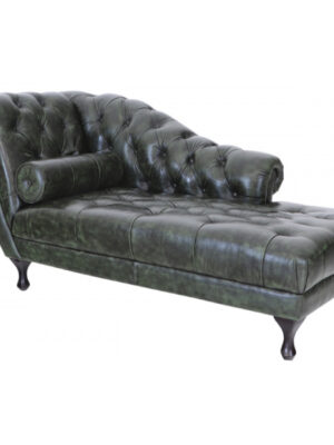 Leňoška Chesterfield Delano z pravej hovädzej kože Green