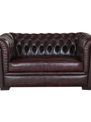 Pohovka dvojmiestna Chesterfield Tiffy z pravej hovädzej kože New Red