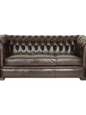 Pohovka trojmiestna Chesterfield Tiffy z pravej hovädzej kože Brown