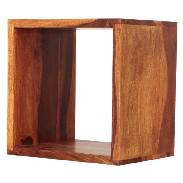 Polica na stenu Gani 40x40x30 z indického masívu palisander