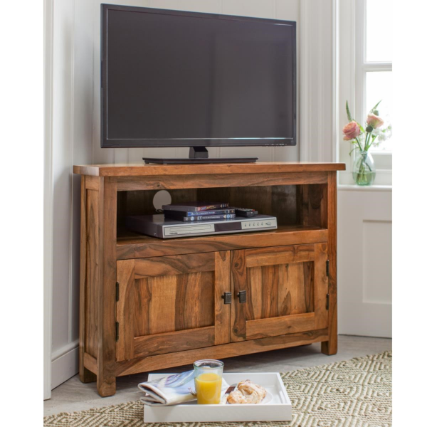 TV stolík rohový Rami 110x70x50 indický masív palisander