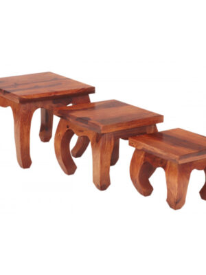 Odkladacie stolíky sada 3ks Kali indický masív palisander Odkladacie stolíky sada 3ks Kali indický masív palisander
