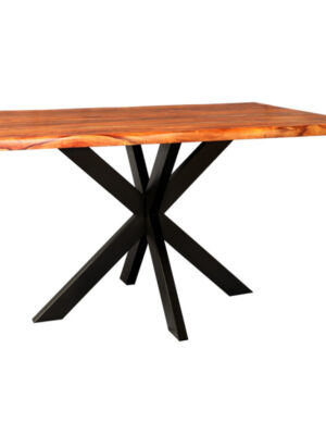 Jedálenský stôl s kovovými nohami 140x90 cm z indického masívu palisander Jedálenský stôl s kovovými nohami 140x90 cm z indického masívu palisander
