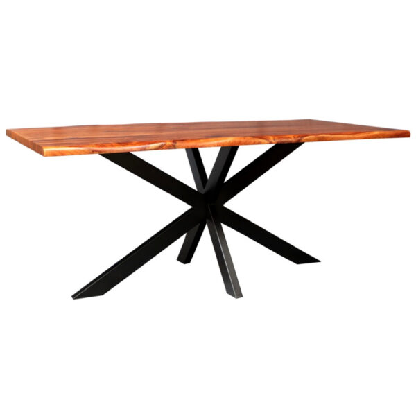 Jedálenský stôl s kovovými nohami 200x90 cm z indického masívu palisander