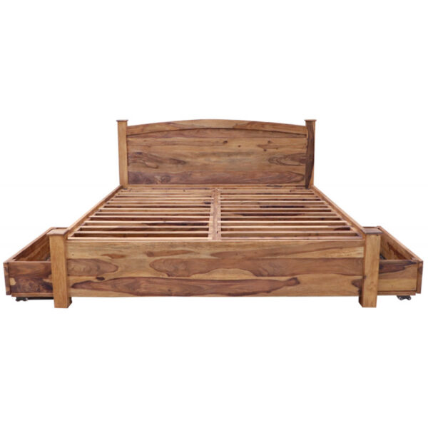 Posteľ Rami s úložným priestorom 180x200 indický masív palisander